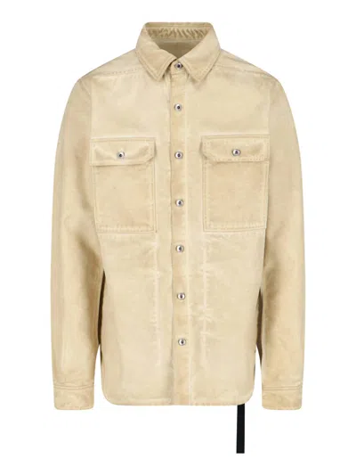 Drkshdw Denim Shirt With Lace In Beige