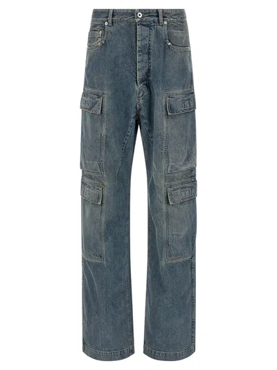 Drkshdw Double Cargo Denim Cargo Pants In Blue