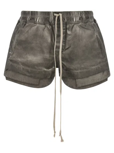 Drkshdw Drawstring Cotton Shorts In Gray