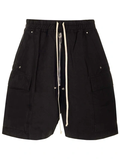 Drkshdw Drawstring Zipped Shorts In Black
