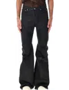 Drkshdw Black Waxed Bias Bootcut Jeans In Black