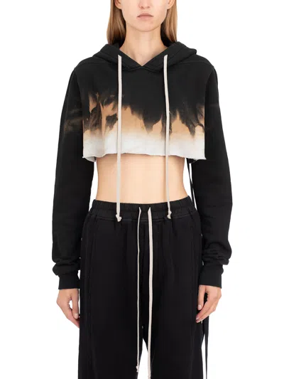 DRKSHDW DRKSHDW FELPA CROPPED HOODIE BLACK TERRA