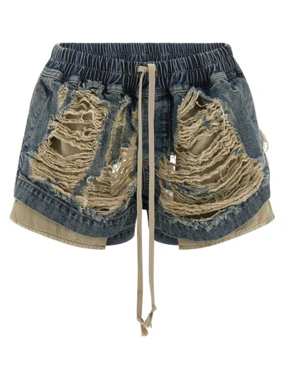Drkshdw Distressed Denim Bermuda Shorts In Blue