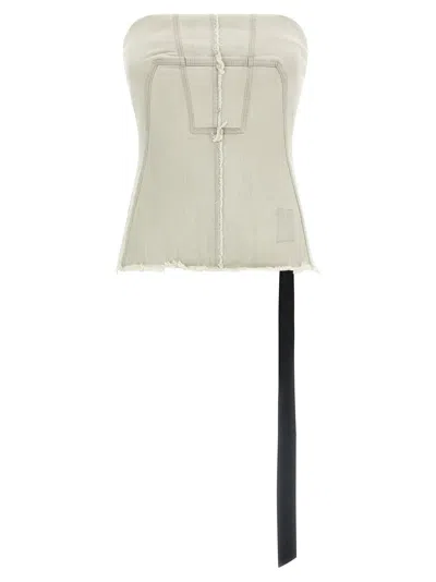 DRKSHDW DRKSHDW GARMENT-DYED COTTON DENIM BUSTIER TANK TOP