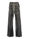 Drkshdw Geth Belas Blacktrousers With Destroyed Look And Drawstring Waist In Cotton Man In Black