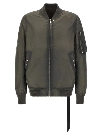 Drkshdw Gray Nylon Men's Bomber In Green
