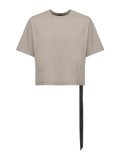Drkshdw Grey Lace-trim Cropped Cotton T-shirt In Gray