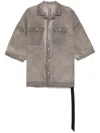 Drkshdw Gunmetal Grey Relaxed Fit Shirt With Button-fastening Pockets In Brown