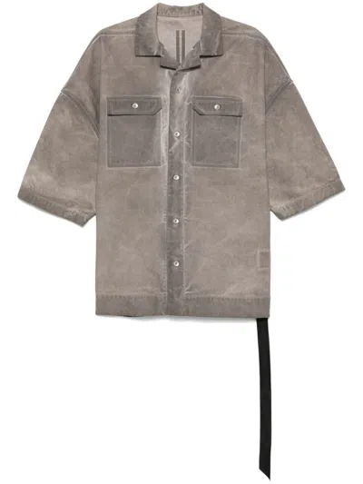 DRKSHDW GUNMETAL GREY RELAXED FIT SHIRT WITH BUTTON-FASTENING POCKETS