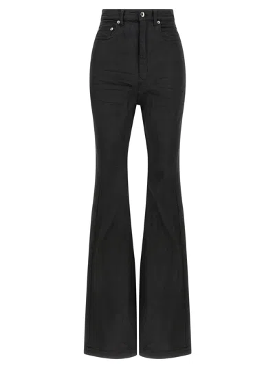 Drkshdw High-waisted Flared Denim Jeans In Black
