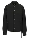 Drkshdw Black Snapfront Jacket In Tencel Ripstop