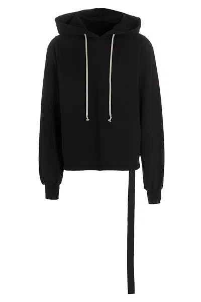 Drkshdw Hooded Sweatshirt With Asymmetric Seam In Schwarz