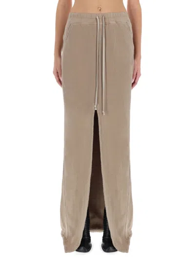 Drkshdw Ivory Cotton Skirt In Brown