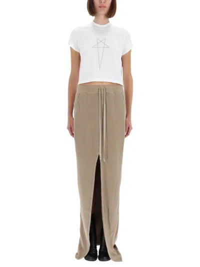 Drkshdw Ivory Cotton T-shirt In Multi