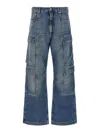 Drkshdw Pantaloni In Denim Double Cargo Jeans Indigo