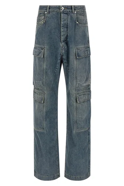 Drkshdw Jeans With Distressed Cargo Pockets In Blau