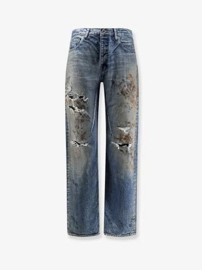 Drkshdw Jeans With Used Effect In Blue