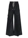 Drkshdw Cargo Belas Black Cargo Pants With Drawstring Waist And Cargo Pockets In Cotton Man In Black