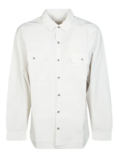 Drkshdw Jumbo Boxy Metallic Button Outershirt In White