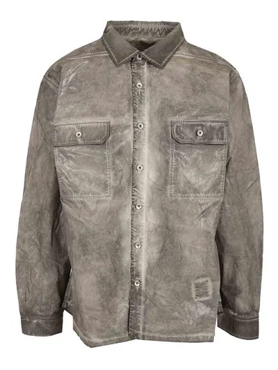 Drkshdw Jumbo Cotton Overshirt In Gray