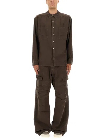 Drkshdw Jumbo Outershirt Shirt In Brown