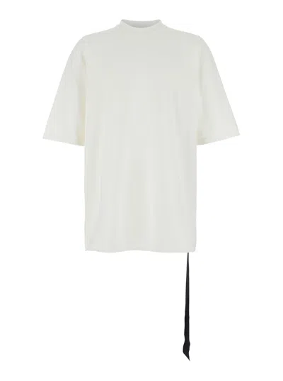 Drkshdw Jumbo White Crewneck T-shirt With Oversized Band In Cotton Man