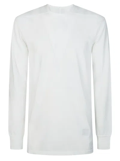 Drkshdw Level T Ls Ribbed Cuffs Long-sleeve Cotton T-shirt In White