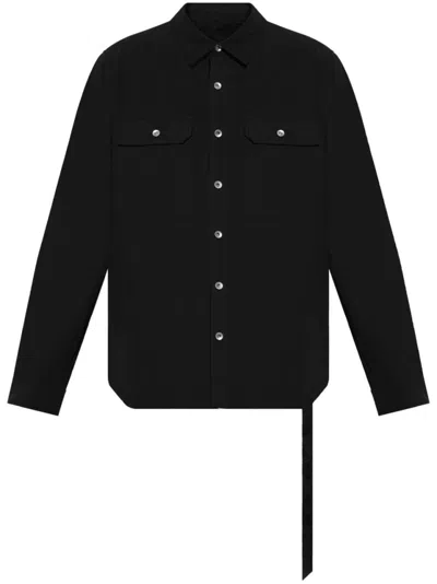Drkshdw Long Sleeve Black Shirt With Chest Flap Pockets
