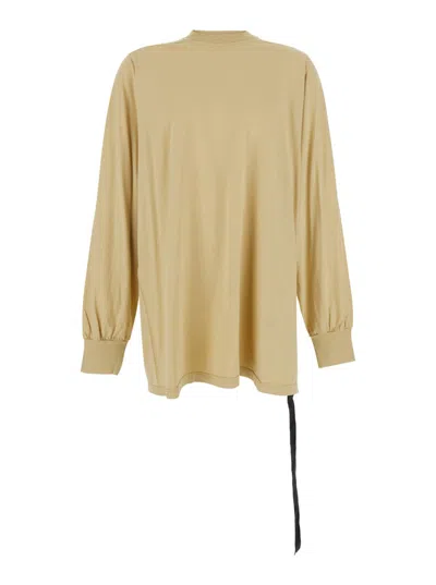 Drkshdw Long-sleeved T-shirt With Voluminous Sleeves And Side Tie Detail In Neutrals