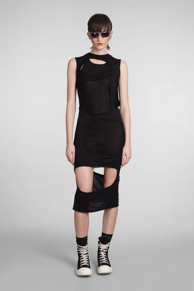 Drkshdw Membrane Ii Dress In Black Cotton