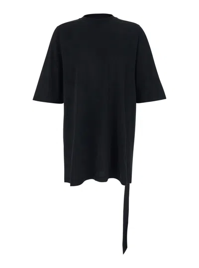 Drkshdw Men Black Crew Neck T-shirt With Raised Collar In Cotton Man In Blue