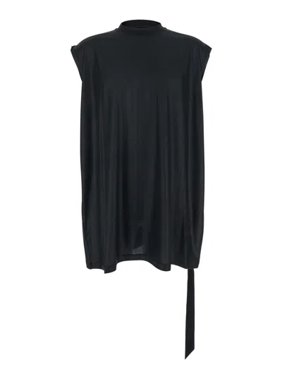 Drkshdw Men Black Sleeveless Crew Neck T-shirt In Tech Fabric Man