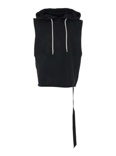 Drkshdw Men Black Top With Fixed Hood In Cotton Man