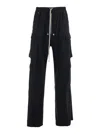 Drkshdw Cargo Belas Black Cargo Pants With Drawstring Waist And Cargo Pockets In Cotton Man In Black
