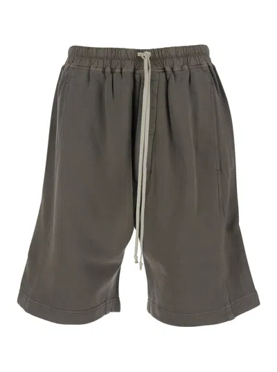 Drkshdw Men's Cotton Shorts With Elastic Waist, Drawstring & Side Snap Buttons In Animal Print