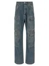 Drkshdw Pantaloni In Denim Double Cargo Jeans Indigo In Blue