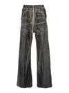 Drkshdw Geth Belas Blacktrousers With Destroyed Look And Drawstring Waist In Cotton Man In Black