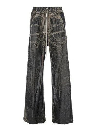 DRKSHDW DRKSHDW MEN 'GETH BELAS' BLACKTROUSERS WITH DESTROYED LOOK AND DRAWSTRING WAIST IN COTTON MAN