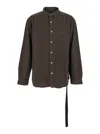 Drkshdw Brown Classic Collar Shirt With Lace Detail In Cotton Woman In Brown