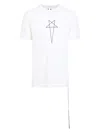 Drkshdw White Crew Neck T-shirt With Iconic Logo Print In White