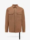 Drkshdw Men Organic Cotton Shirt With Iconic Logoed Ribbon In Brown