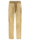 Drkshdw Pusher Pants With Crinkled Texture In Gold