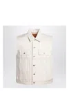 Drkshdw Vest Ivory In Denim In Beige