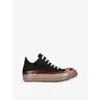 Drkshdw Mens Black/comb Contrast-toe Denim Mid-top Trainers Eur 45 / 11 Uk In Black