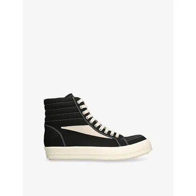 DRKSHDW MENS BLK/WHITE VINTAGE SUEDE HIGH-TOP TRAINERS EUR 45 / 11 UK