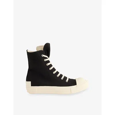 Drkshdw Mens Denim High-top Trainers Blk/white Eur 40 / 6 Uk