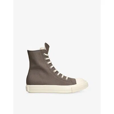 Drkshdw Mens  Contrat-toe Canvas High-top Trainers In Taupe