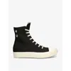 Drkshdw Abstract Sneak Black/milk/milk Black Cotton Lace-up High Sneaker With Chunky Sole - Abstract Hi Snea In Black