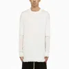 DRKSHDW DRKSHDW MILK-WHITE COTTON CREW-NECK JUMPER