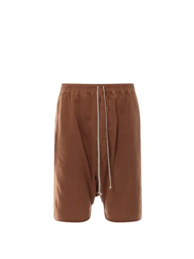Drkshdw Organic Cotton Bermuda Shorts In Brown